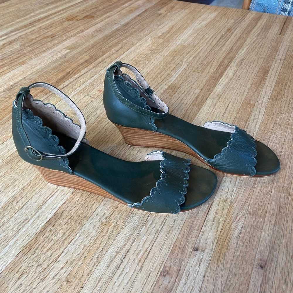 ELF Made by Hand Dreamland Leather Wedges Khaki G… - image 3