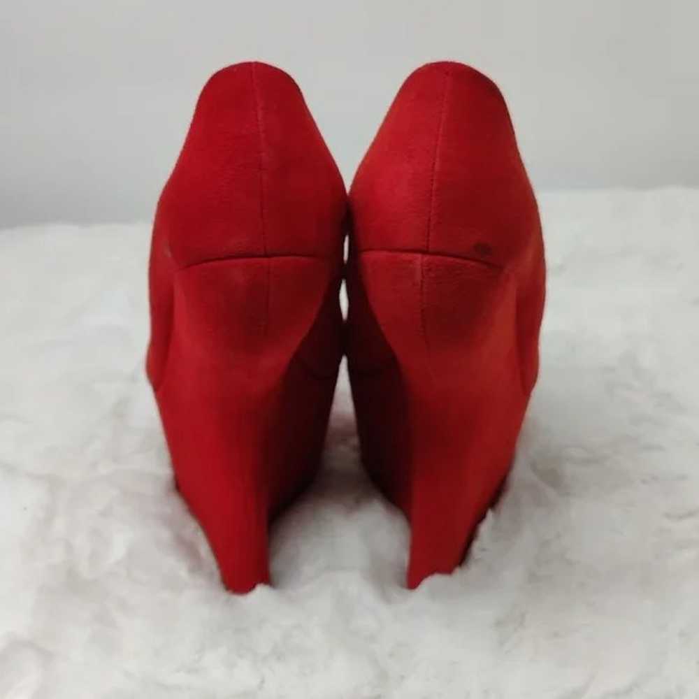 Aldo Womens Red Suede Round Toe Slip On Designer … - image 2