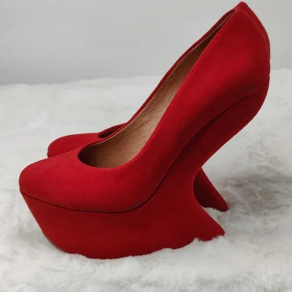 Aldo Womens Red Suede Round Toe Slip On Designer … - image 3