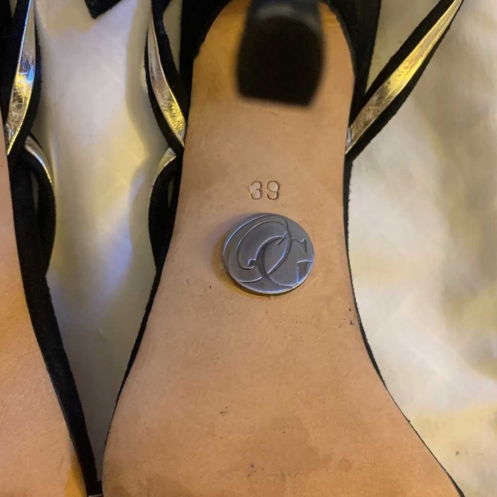 Black Gold Strappy Stiletto Sandals Designer Olca… - image 4