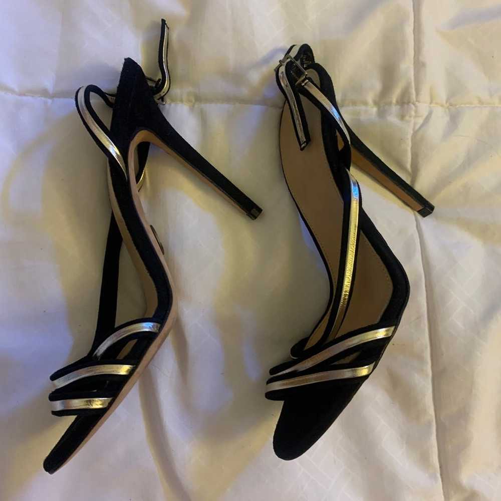 Black Gold Strappy Stiletto Sandals Designer Olca… - image 6