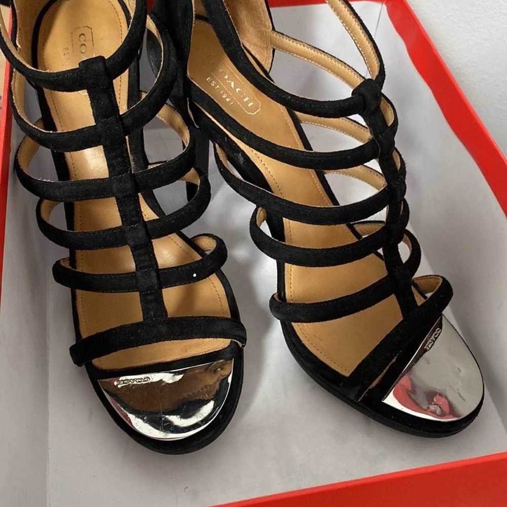 COACH lavania leather Women's Black Strappy shoes… - image 11