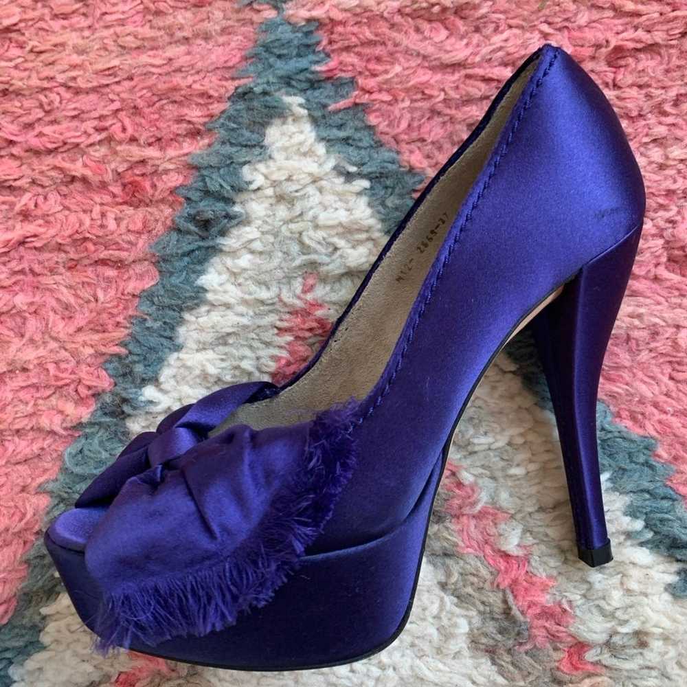 Purple silk Pedro Garcia open toe high heels pump… - image 5