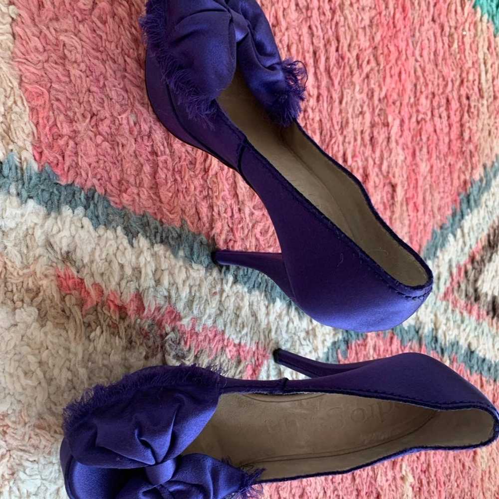 Purple silk Pedro Garcia open toe high heels pump… - image 6
