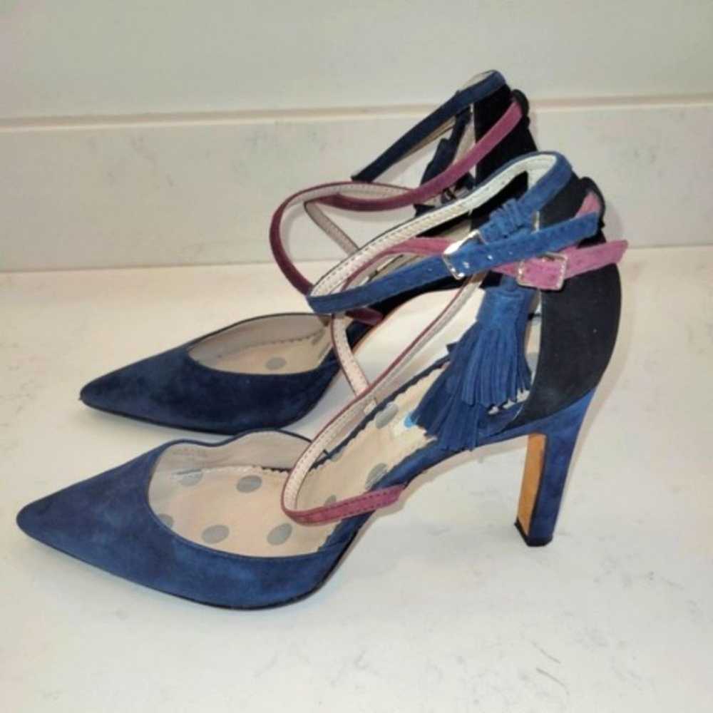Boden Amelia blue suede strappy tasseled pointy-t… - image 2