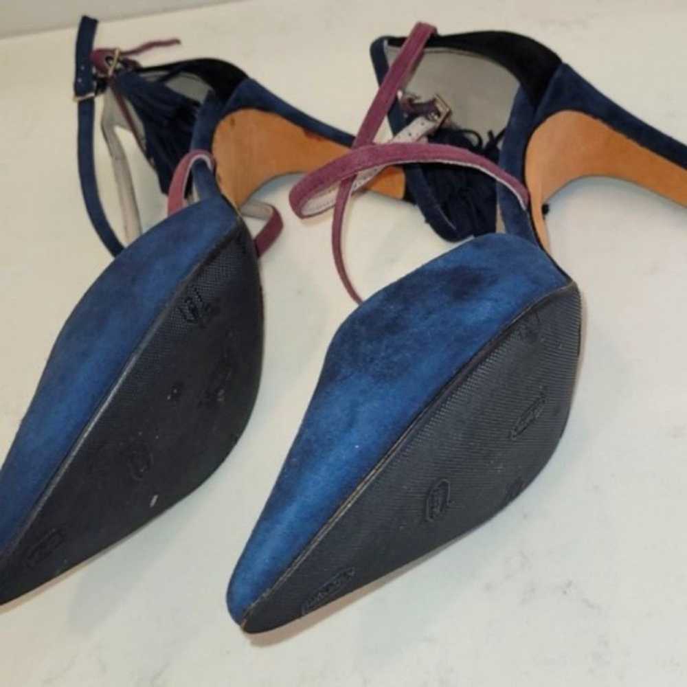 Boden Amelia blue suede strappy tasseled pointy-t… - image 4