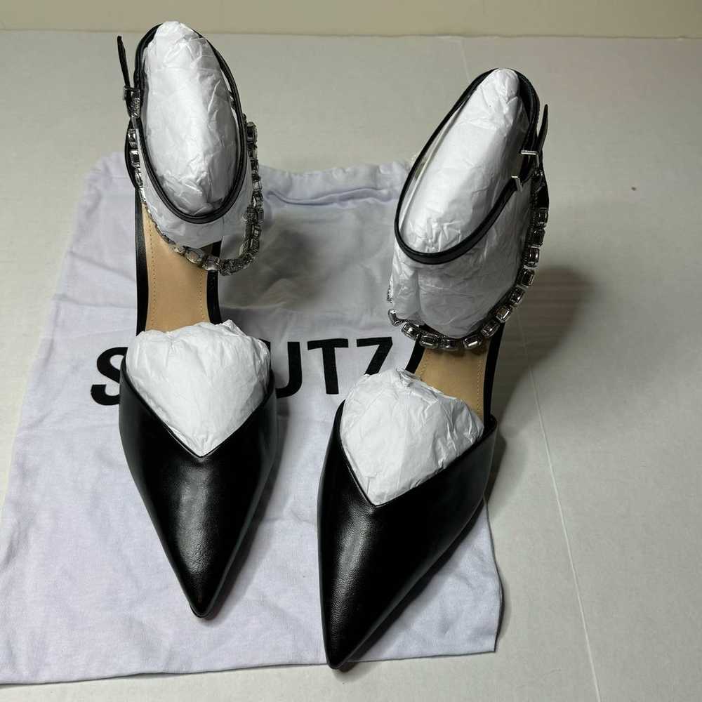 Schutz Black Aleah Leather Heel Pump NEW Size 10 B - image 3