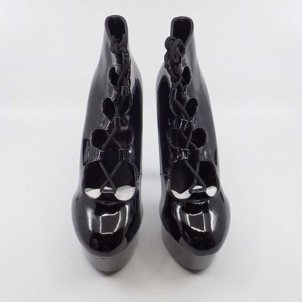 Ellie Black Patent Laced Heels 6 - NIB - image 4