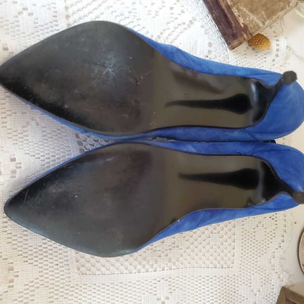 Vintage wild pair blue suede heels with tassels - image 7