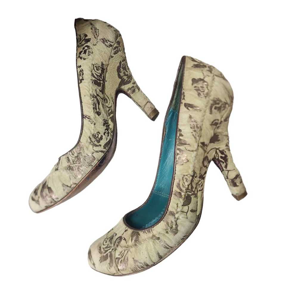 Rare IRREGULAR CHOICE Cream Suede Floral Crochet … - image 2