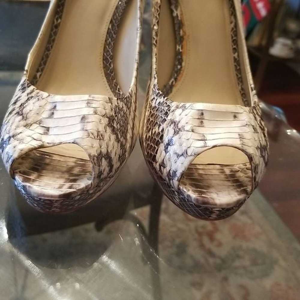 Coach Selma Python Peep Toe Heels 4.5" Height 8B - image 12