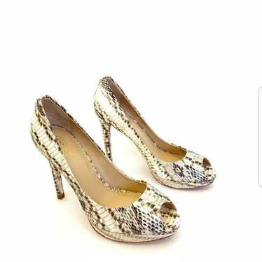 Coach Selma Python Peep Toe Heels 4.5" Height 8B - image 1