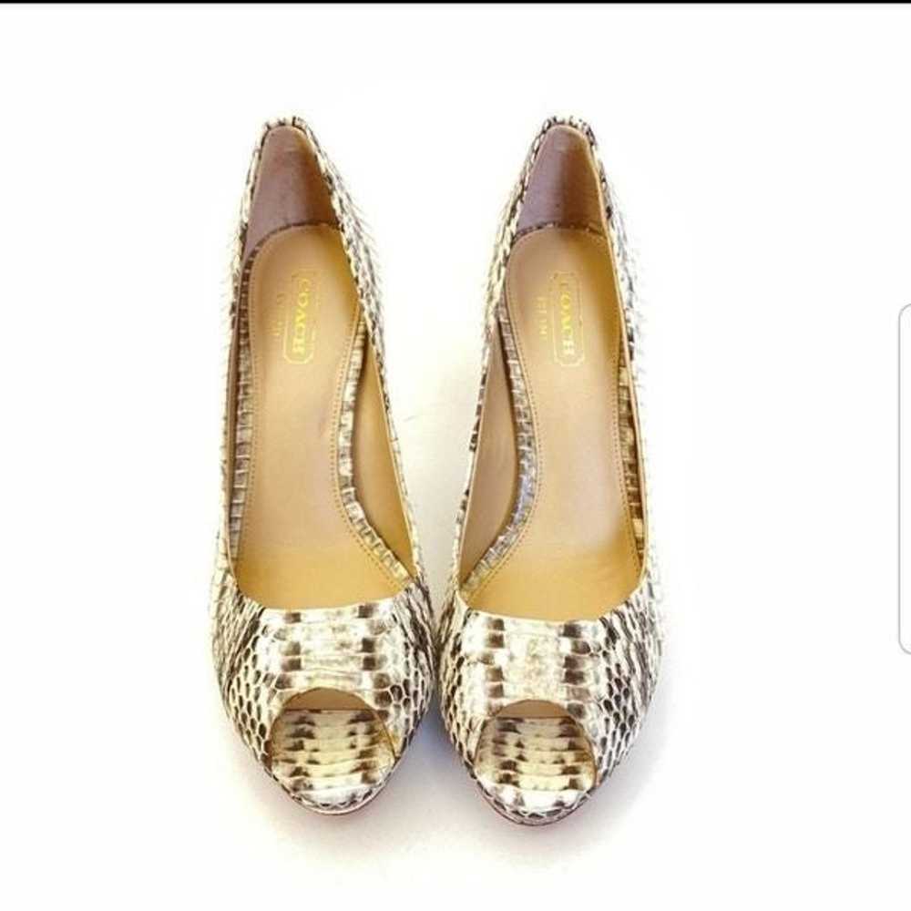 Coach Selma Python Peep Toe Heels 4.5" Height 8B - image 3