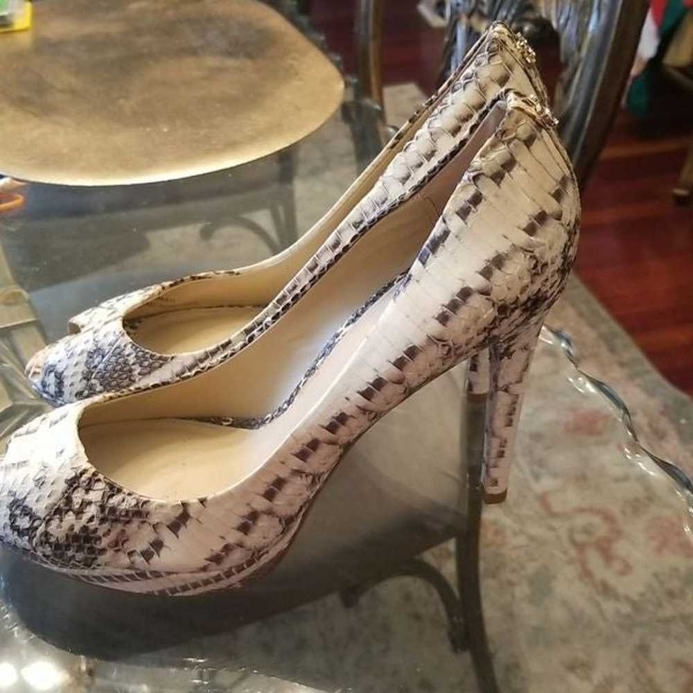 Coach Selma Python Peep Toe Heels 4.5" Height 8B - image 8