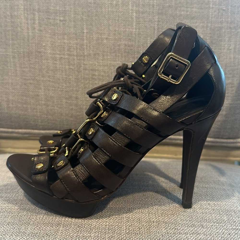 Tory Burch Gladiator Heels. Brown leather - size … - image 3