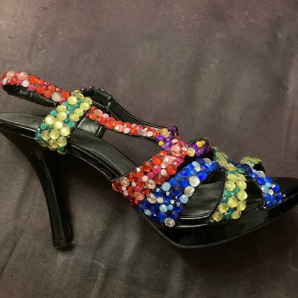 Rainbow Jeweled Heels size 9.5 - image 2