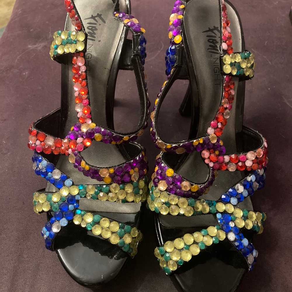 Rainbow Jeweled Heels size 9.5 - image 4