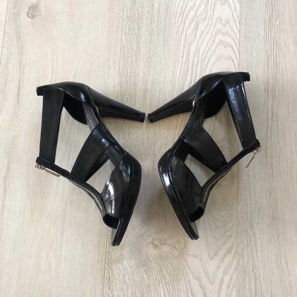 Aldo Black Strappy Zip-Front Heel Sandals - image 5