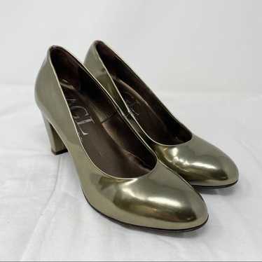 AGL Classic Gold Metallic Leather Heels