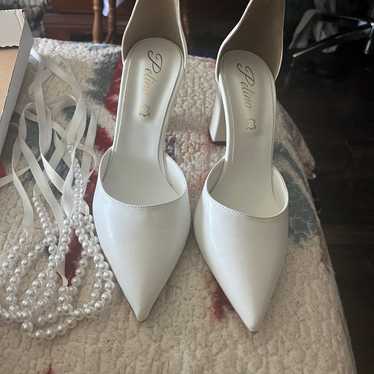 White wedding shoes