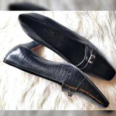 BCBG Vero Cuoio Black Leather Heels/Pump