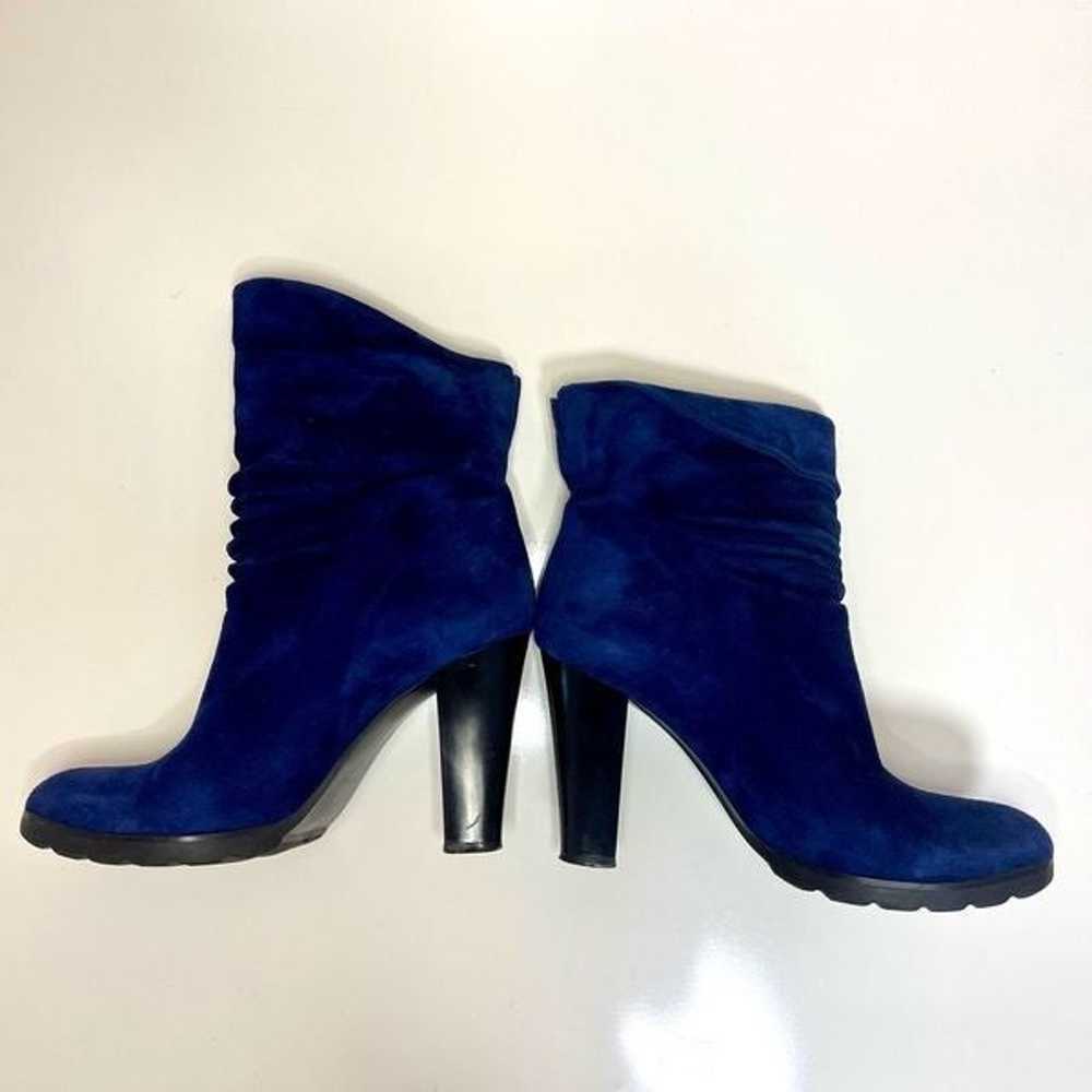 Blue Suede Women’s Heels Boots Sz 38 - image 10