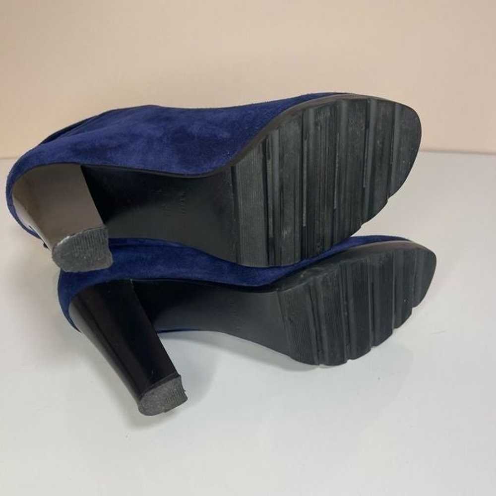 Blue Suede Women’s Heels Boots Sz 38 - image 7