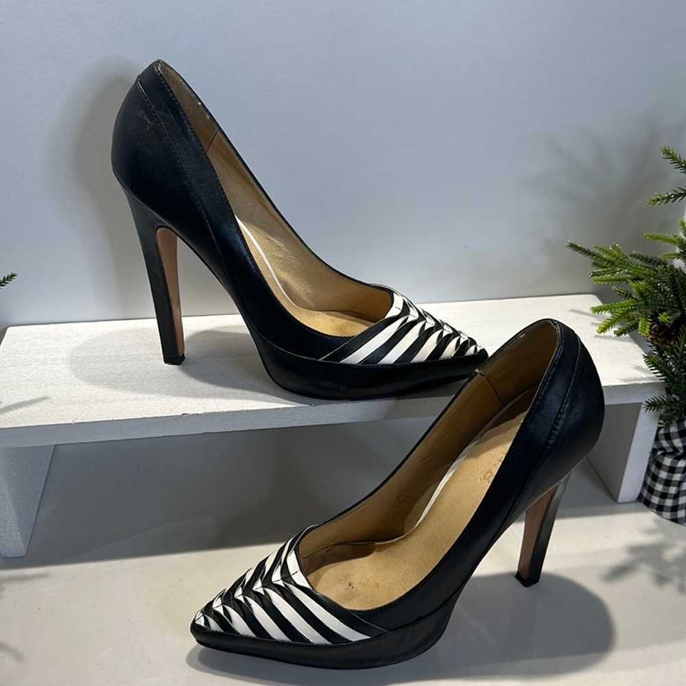 L.A.M.B Black & White Stiletto Pointed Toe Heels - image 7