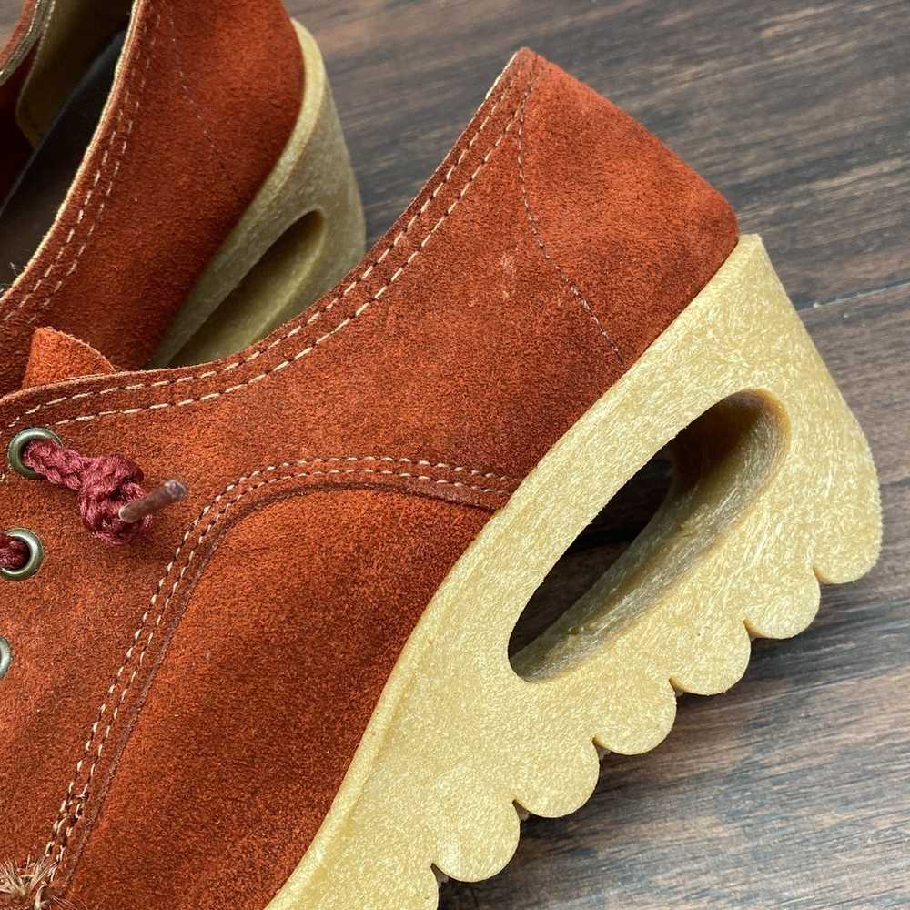 vintage cutout platform suede shoe 9 - image 9