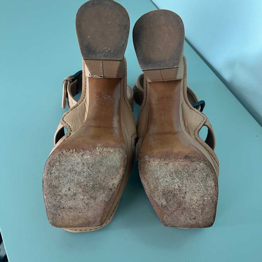 Bottega Veneta Brown Leather Wedge Heels Sz 5.5 - image 11