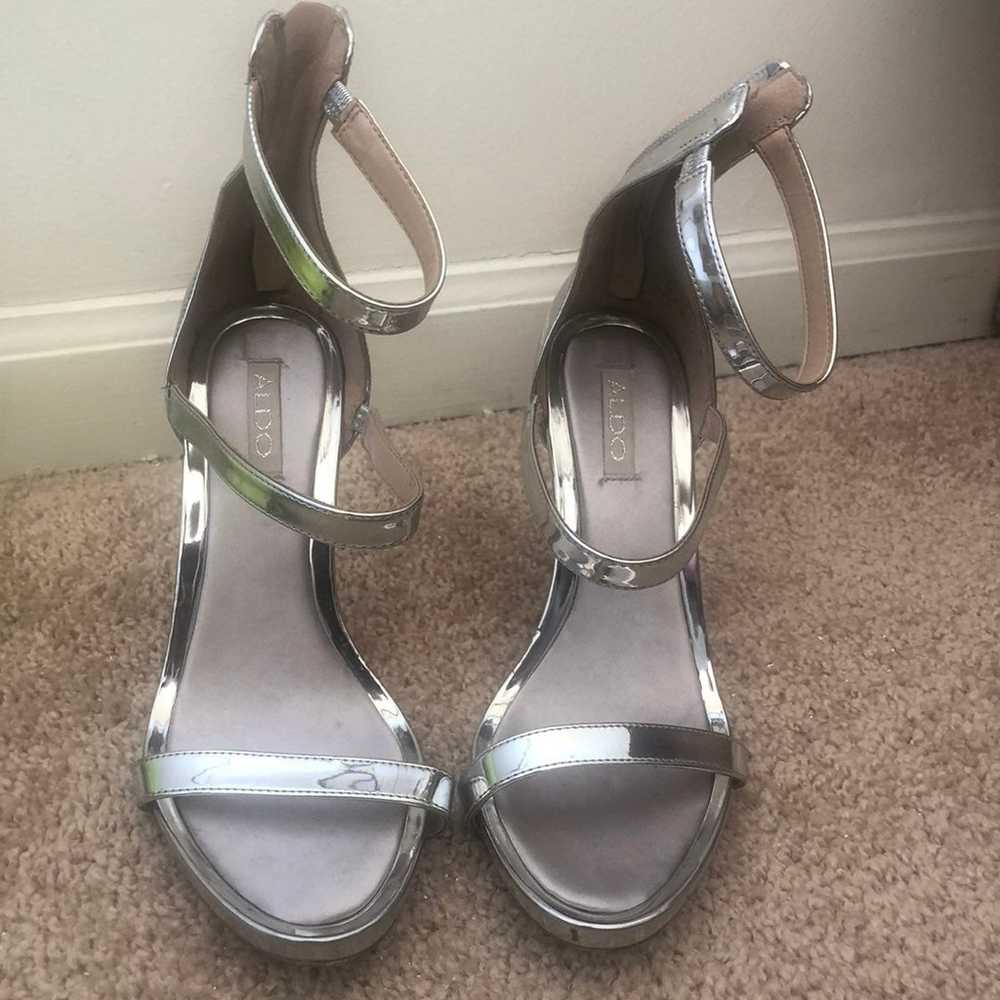 Aldo Metallic Silver Heels - image 1