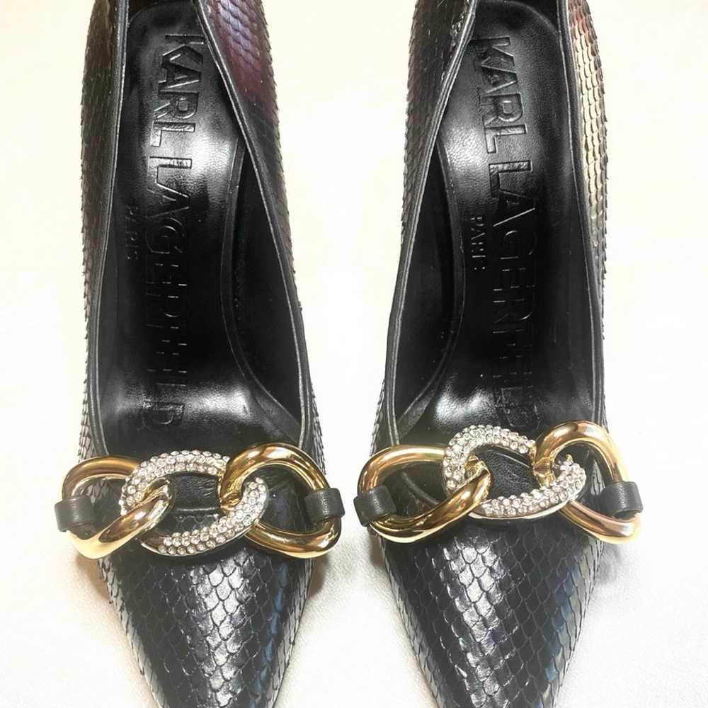 Karl Lagerfeld Paris Carmy Snake-Embossed Leather… - image 2