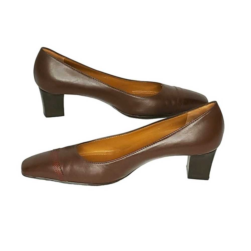 NEW Bruno Magli Womens Leather Block Pump Heel 7 … - image 5