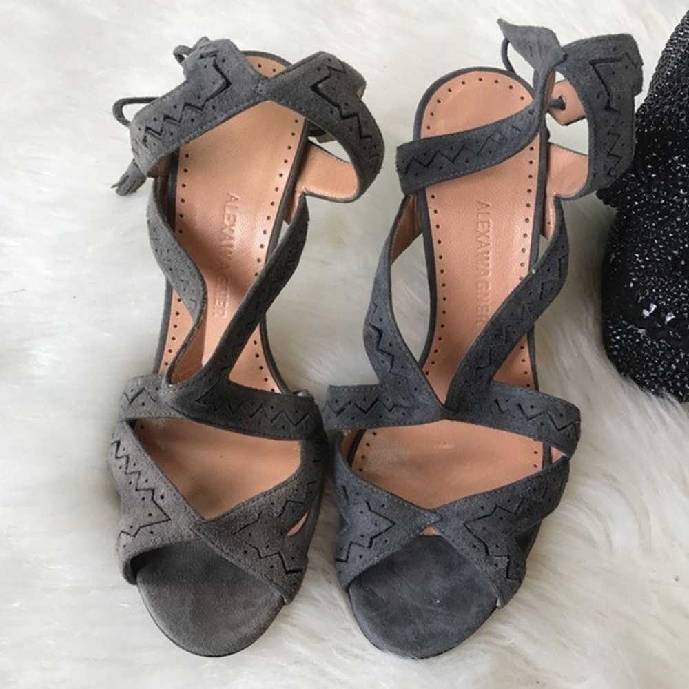 Alexa Wagner grey stiletto lace up Heels - image 1