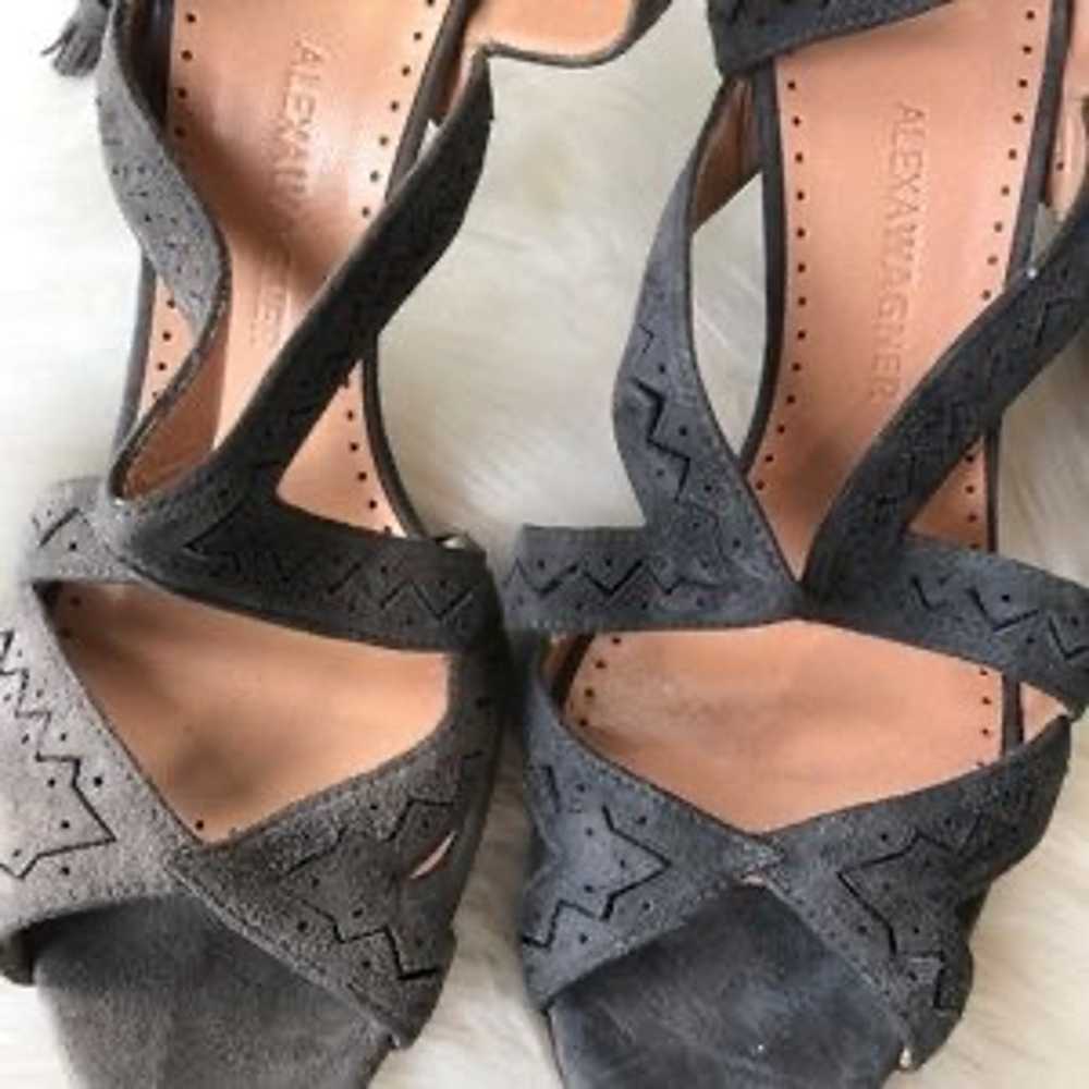 Alexa Wagner grey stiletto lace up Heels - image 3