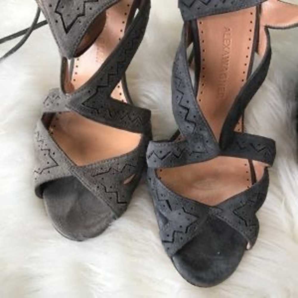 Alexa Wagner grey stiletto lace up Heels - image 5