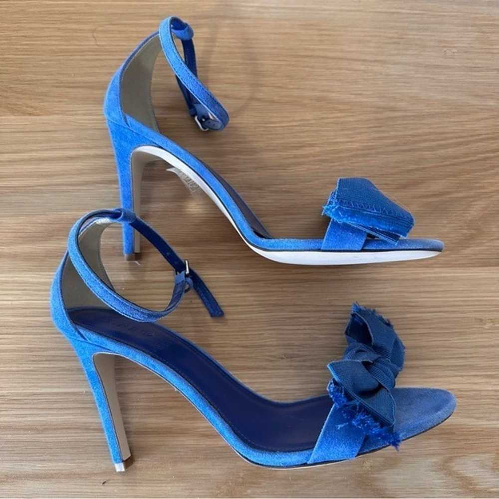 NWOT Jcrew Blue Suede Bow Heels - image 2