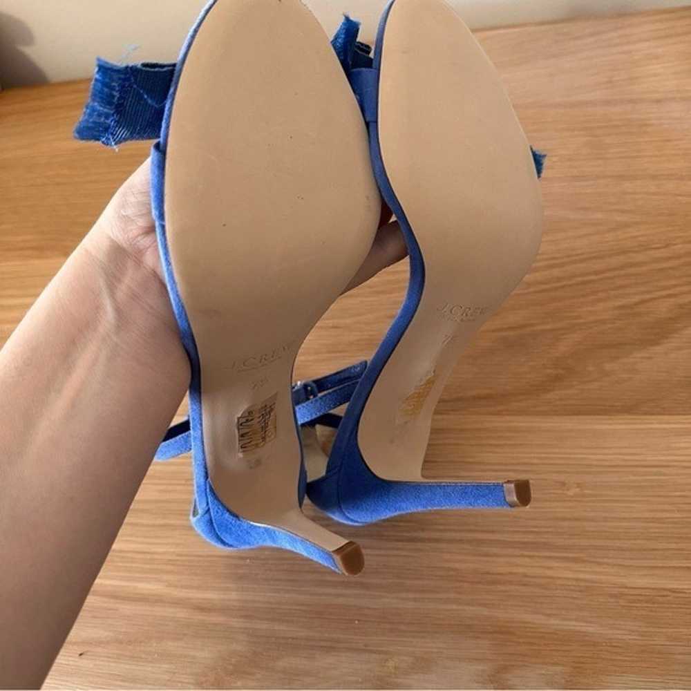 NWOT Jcrew Blue Suede Bow Heels - image 4