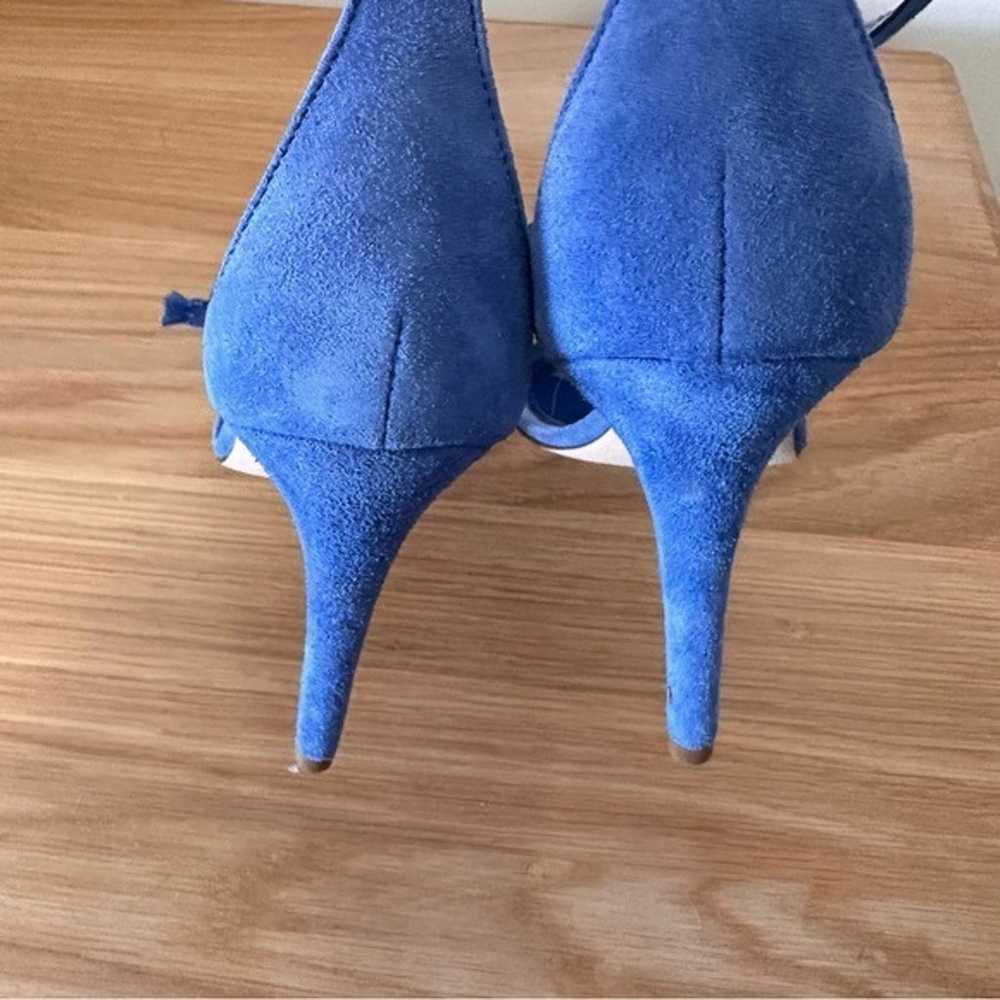 NWOT Jcrew Blue Suede Bow Heels - image 6