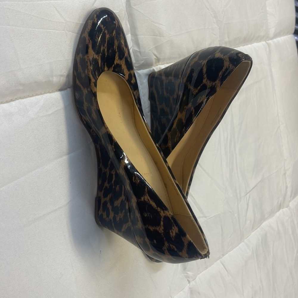 J Crew Patent Leather Leopard Wedges - image 2