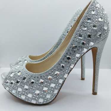 Vince Camuto Candice Silver Stone Pumps