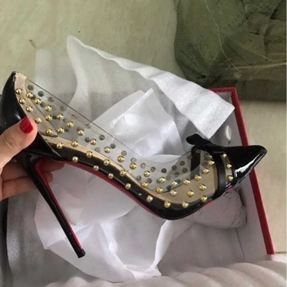 Sexy black sheer studded heels 8 - image 1