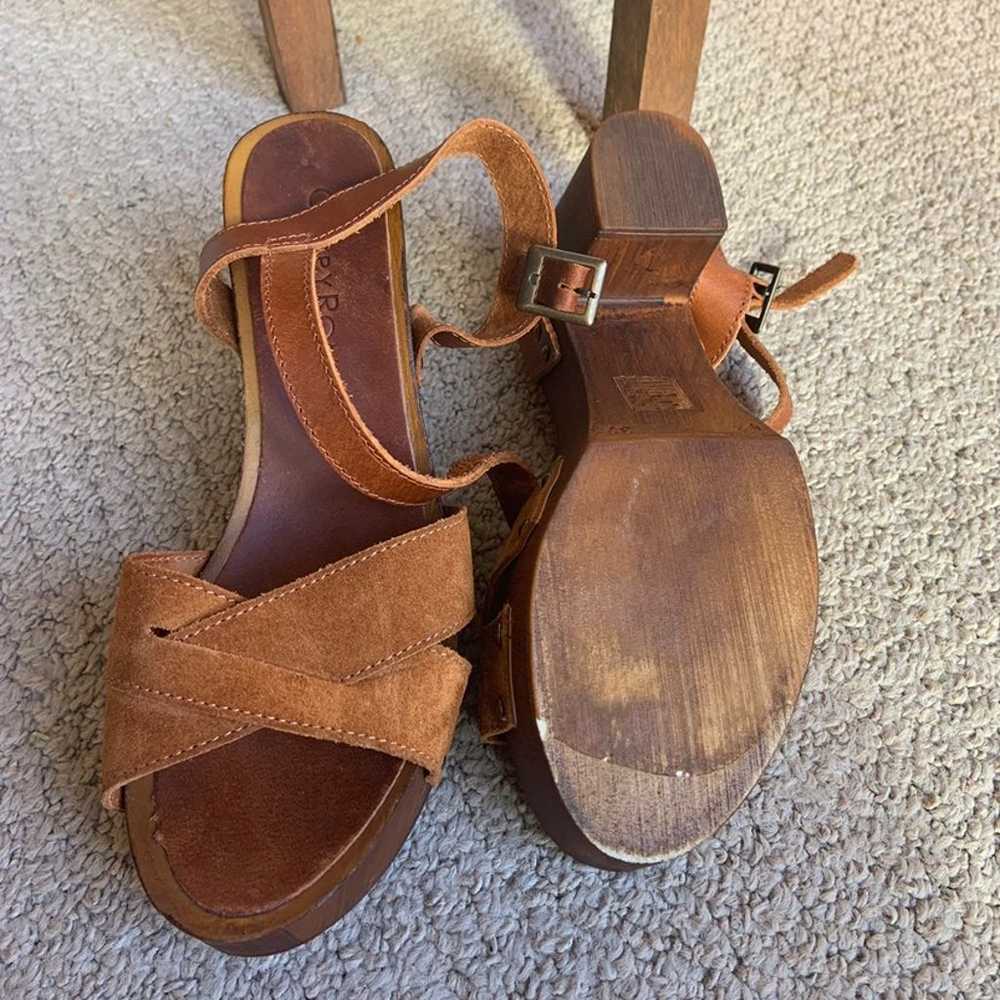 Italian Leather Wooden Heels - image 2