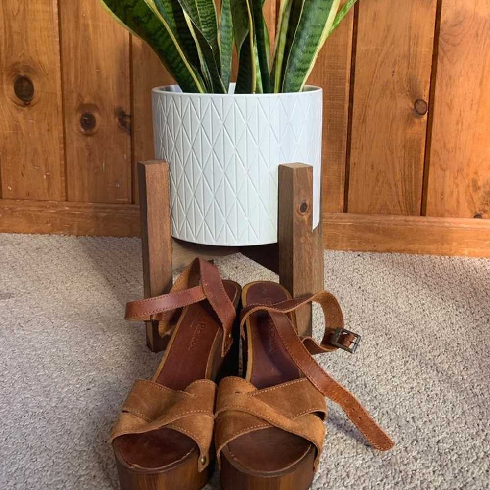 Italian Leather Wooden Heels - image 3