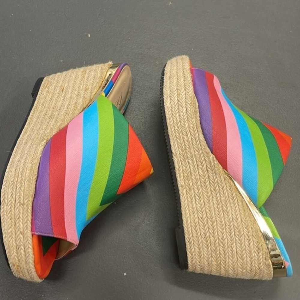 J Renee Prys rainbow striped wedge sandal - image 2