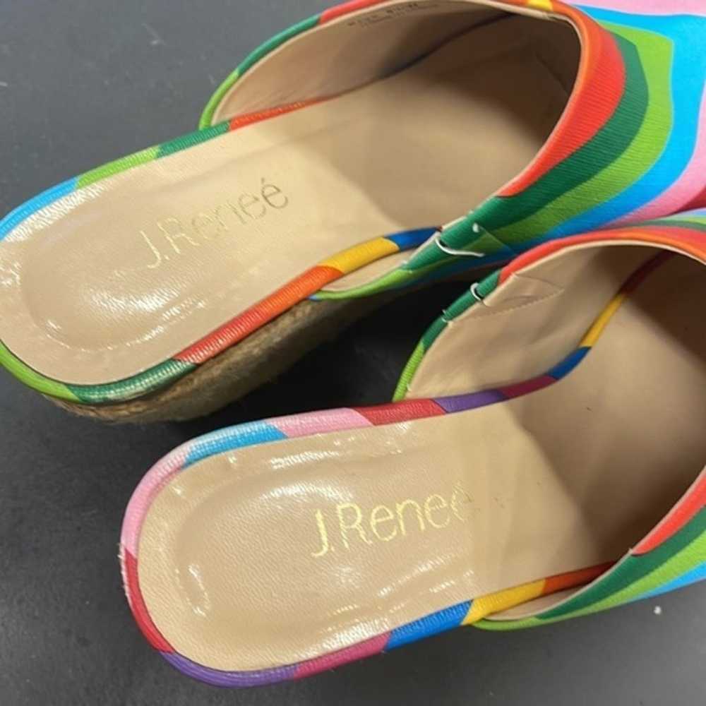 J Renee Prys rainbow striped wedge sandal - image 6