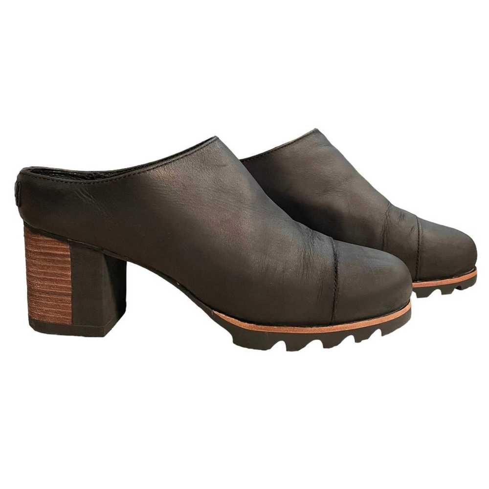 Sorel Addington Waterproof Black Leather Mule Wom… - image 1