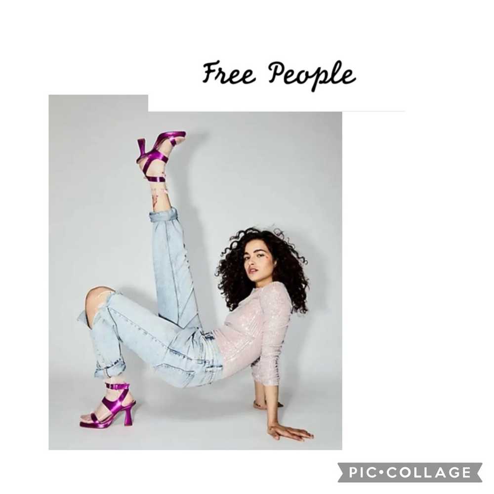 New Free People Candice Heels Metallic magenta pi… - image 1