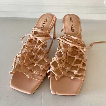 NWOT Elvio Zanon Anthropologie Strappy Woven Neut… - image 1