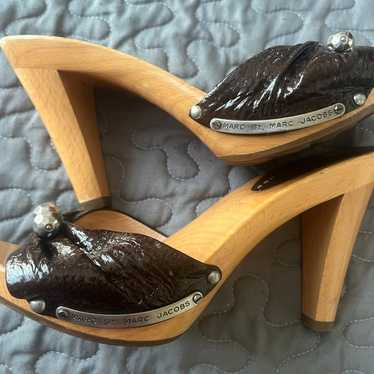 Vintage 90s y2k Steve Madden Wooden Chunky Platform Heels Size 9 Bratz